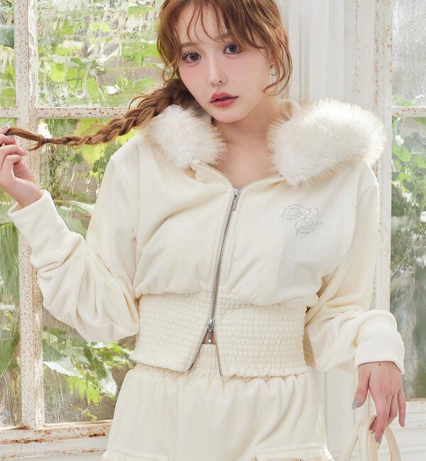  「【セットアップ可能】フェイクファーパーカー」|プルオーバー|