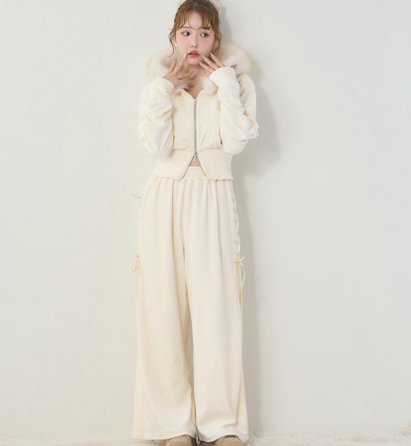  「【セットアップ可能】フェイクファーパーカー」|プルオーバー|