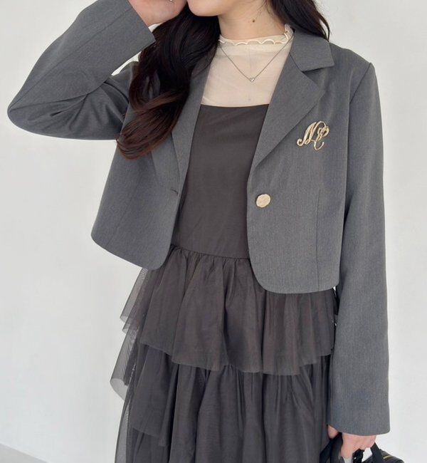  「【WEB限定リバイバル】ブローチ付きショートテーラージャケット」|テーラードジャケット|