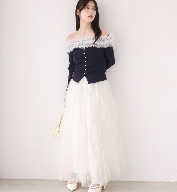  「チュールフリルロングスカート」|スカート|