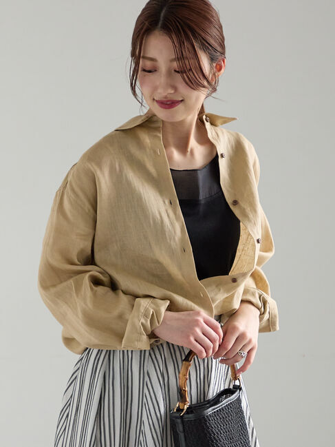 Te chichi「フレンチリネンシャツ」|シャツ・ブラウス|ベージュ