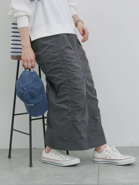 Samansa Mos2 blue「シャーリングスカート」|スカート|