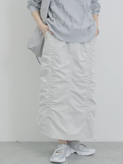 Samansa Mos2 blue「シャーリングスカート」|スカート|