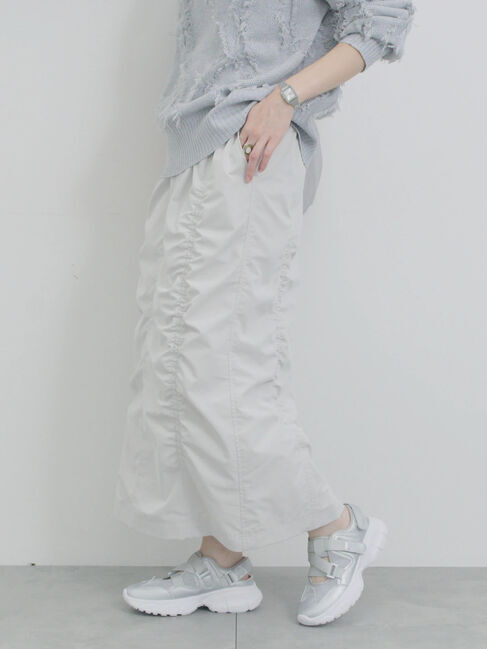 Samansa Mos2 blue「シャーリングスカート」|スカート|