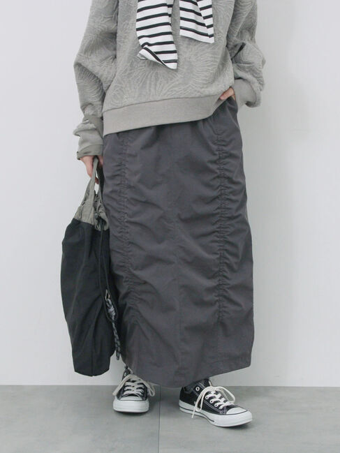 Samansa Mos2 blue「シャーリングスカート」|スカート|