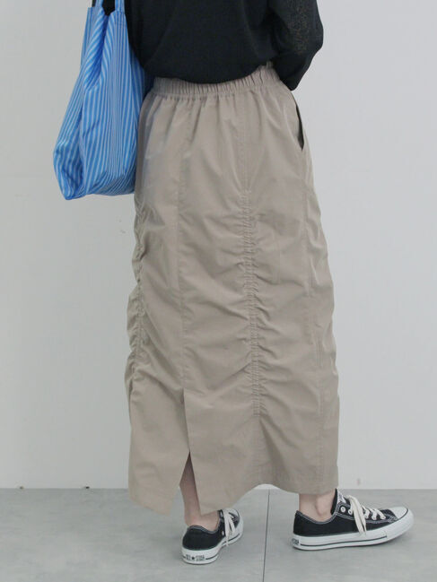 Samansa Mos2 blue「シャーリングスカート」|スカート|