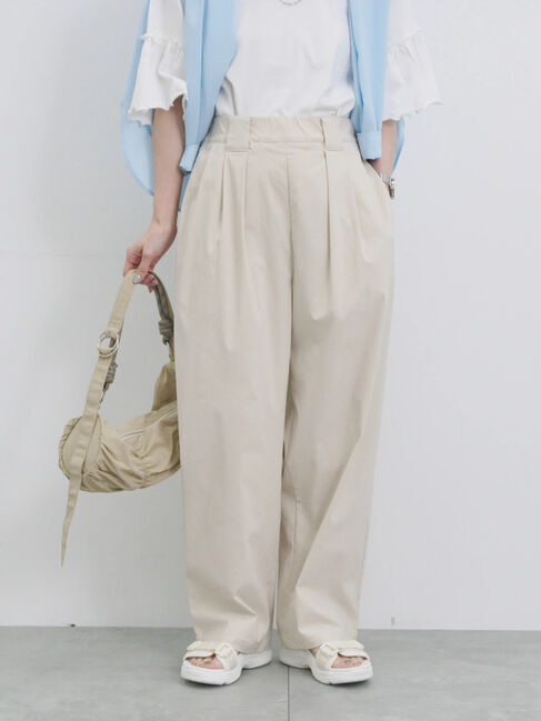 Samansa Mos2 blue「ストレッチタックカーブパンツ」|その他|