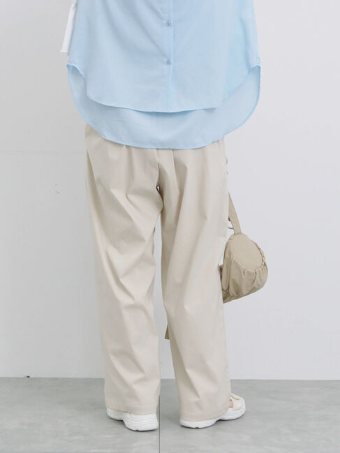 Samansa Mos2 blue「ストレッチタックカーブパンツ」|その他|