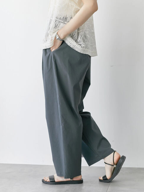 Samansa Mos2 blue「ストレッチタックカーブパンツ」|その他|