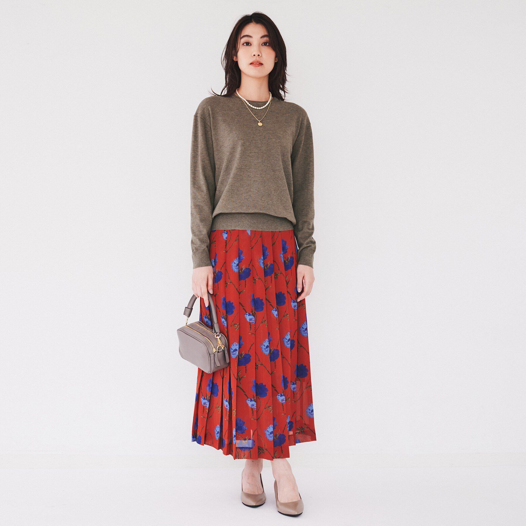 UNTITLED「【レース取り外し可能/2WAY】薄手レーヨン混ストレッチ プルオーバーニット」|ニット・セーター|