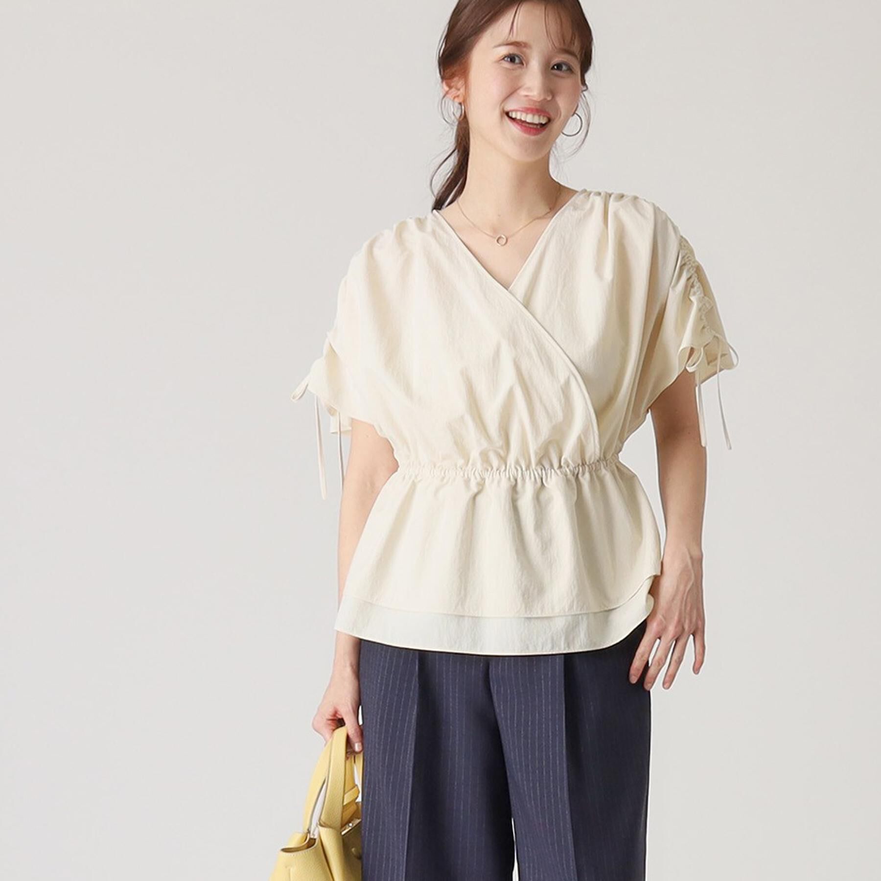 COUP DE CHANCE「【洗える／日本製】カシュクールタイプのギャザーブラウス」|シャツ・ブラウス|