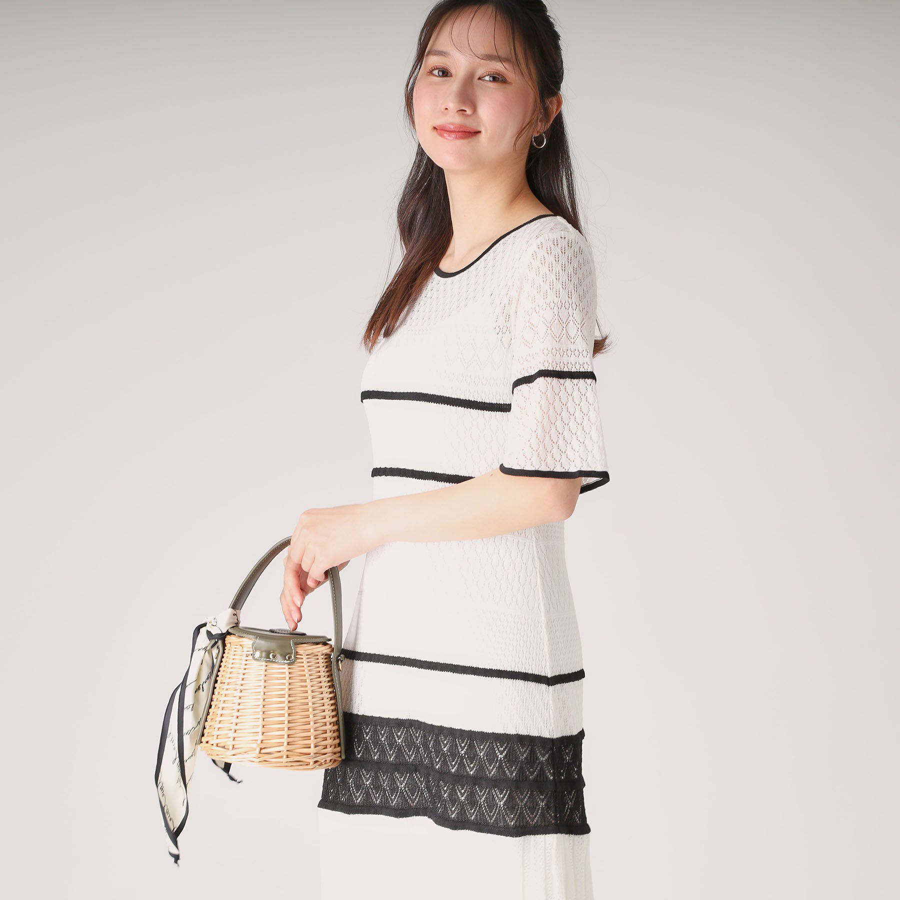 COUP DE CHANCE「【洗える／日本製】レース編みニットドレス」|ワンピース|