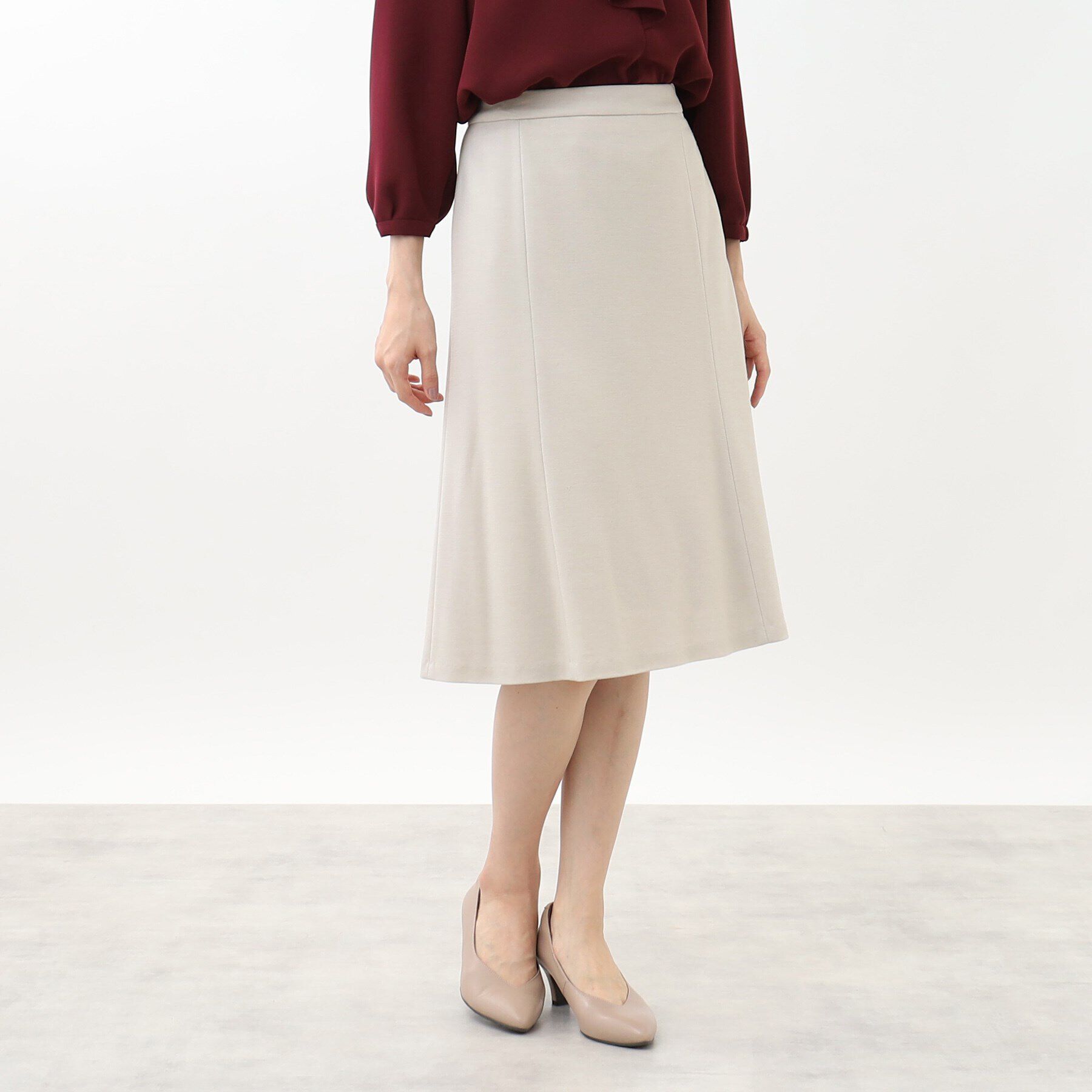 Reflect「【匠シリーズ／手洗い可／すっきり細見え】ソフトフレアスカート」|スカート|