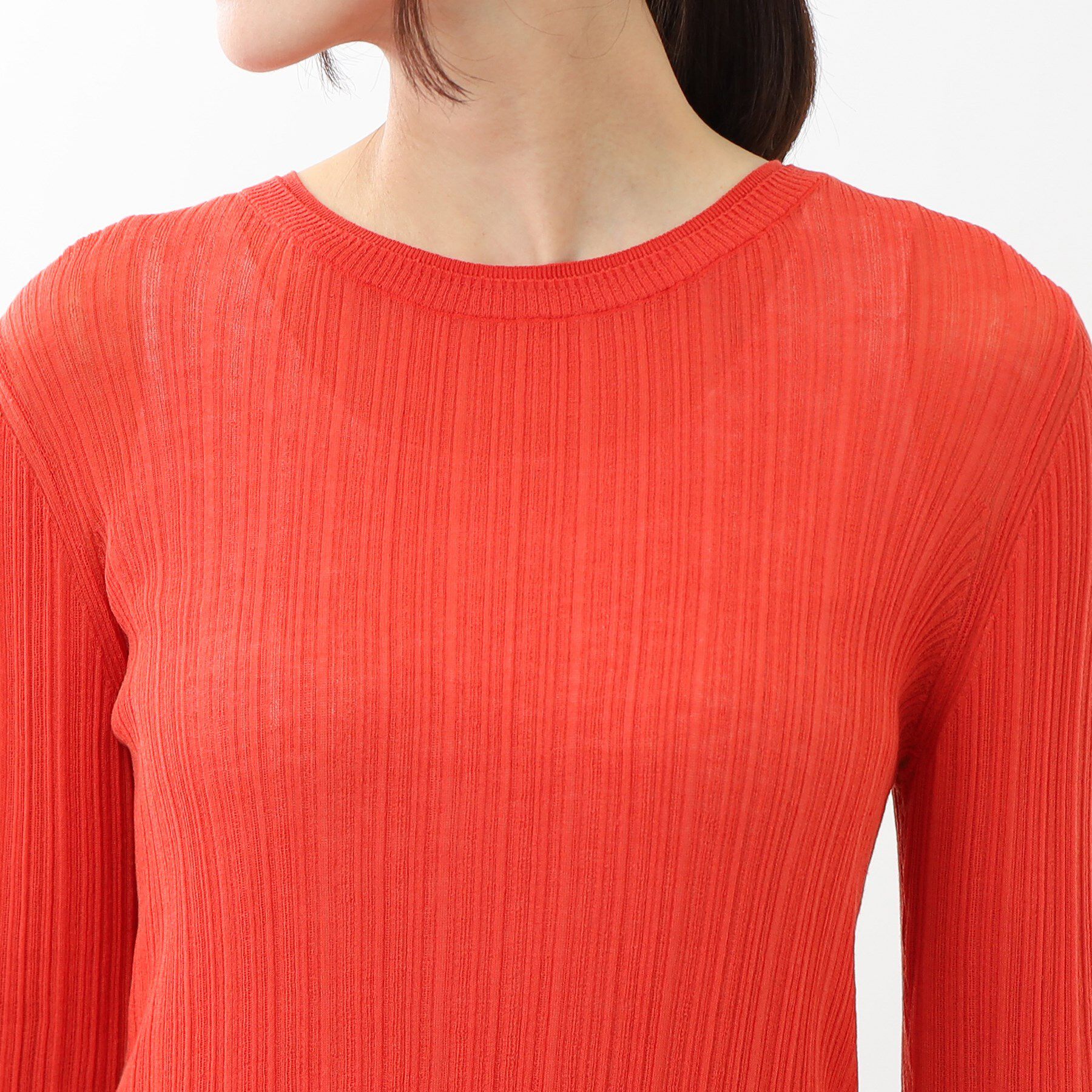 Reflect「【洗える／インナーにもおすすめ】シアーランダムリブニット」|ニット・セーター|