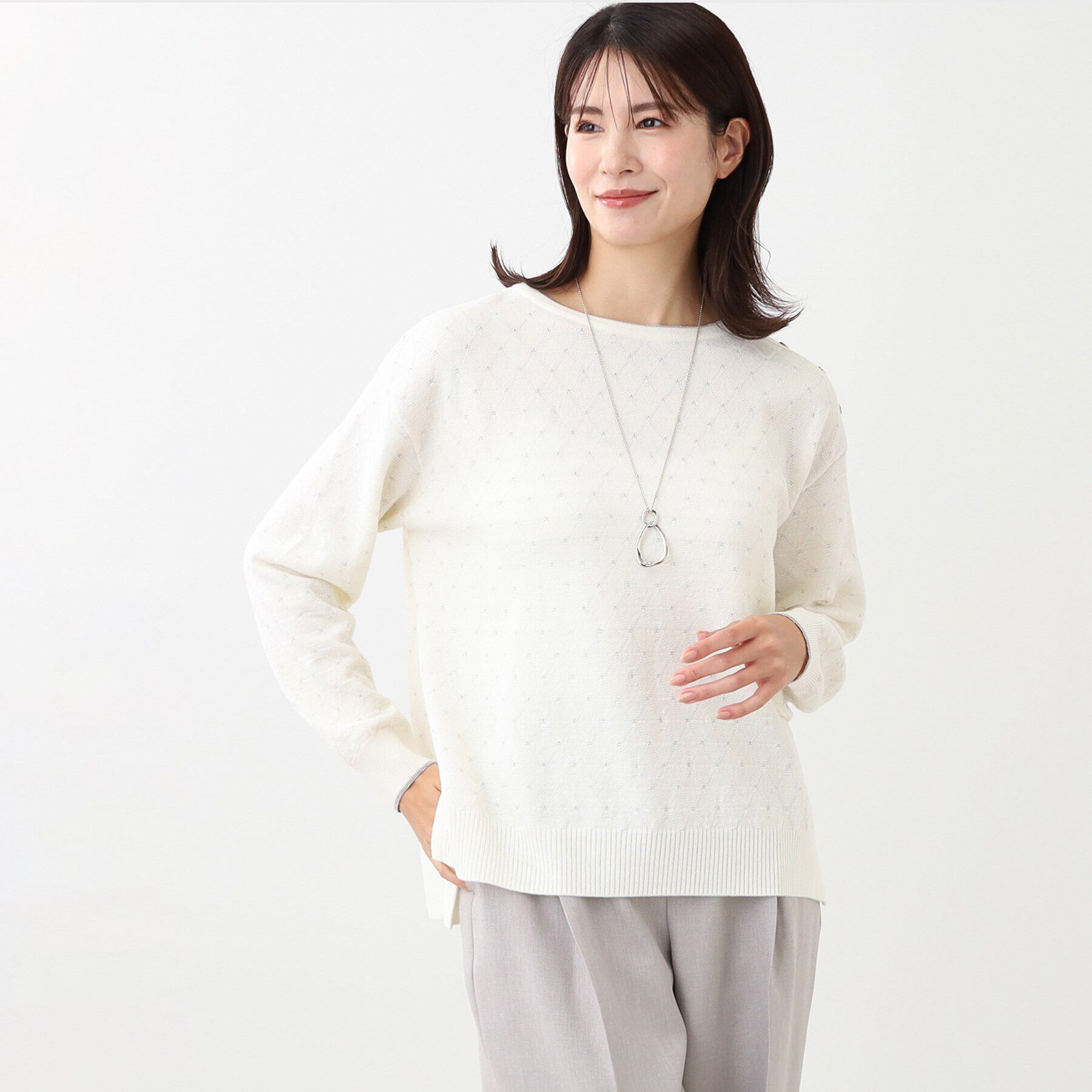 Reflect「【洗える】ラメジャカードニット」|ニット・セーター|