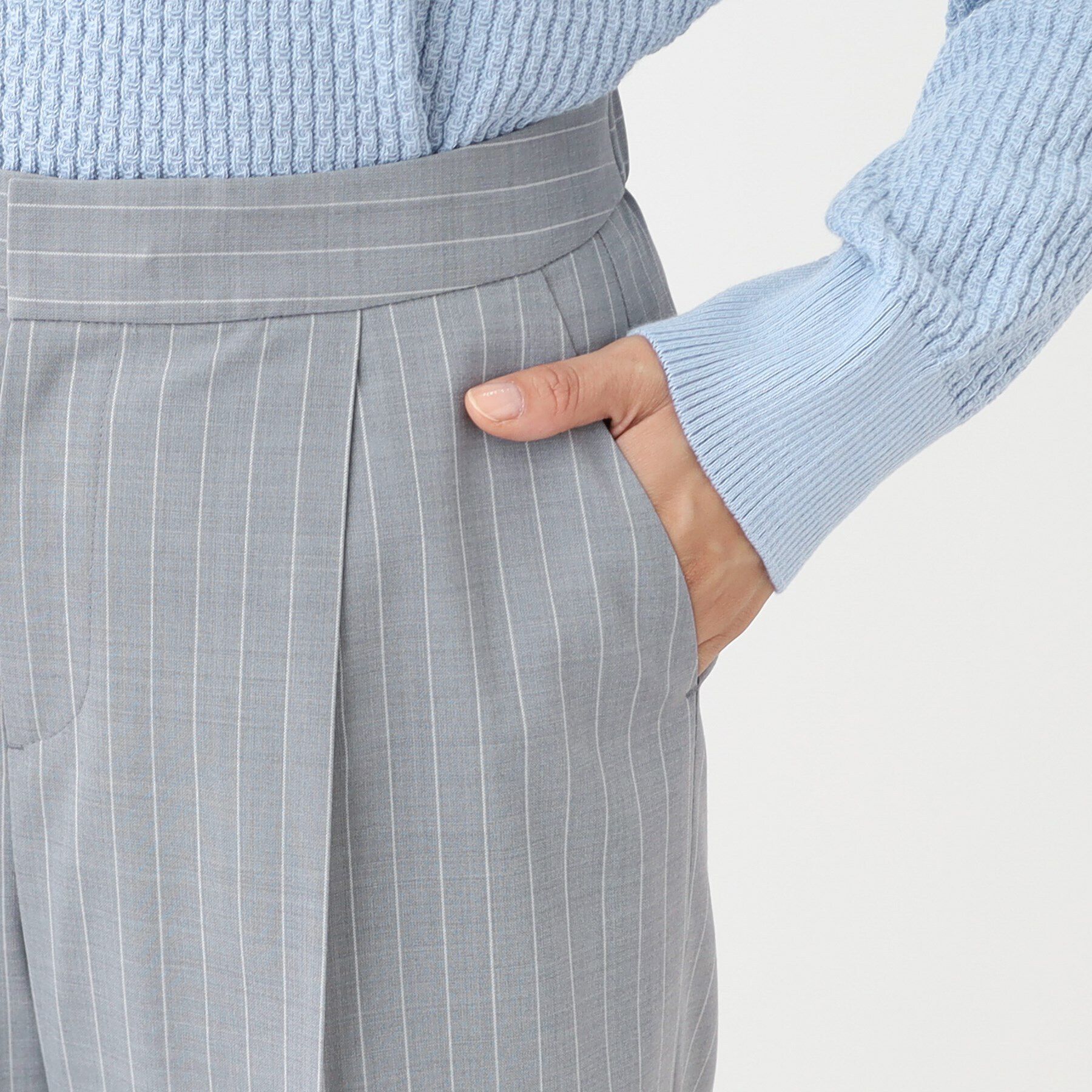 Reflect「【手洗い可】ストライプ柄ワイドパンツ」|その他|