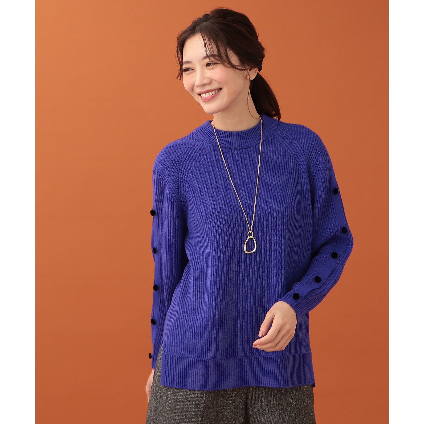 Reflect「【WEB限定カラーあり／手洗い可】ハイネックチュニック丈ニット」|ニット・セーター|