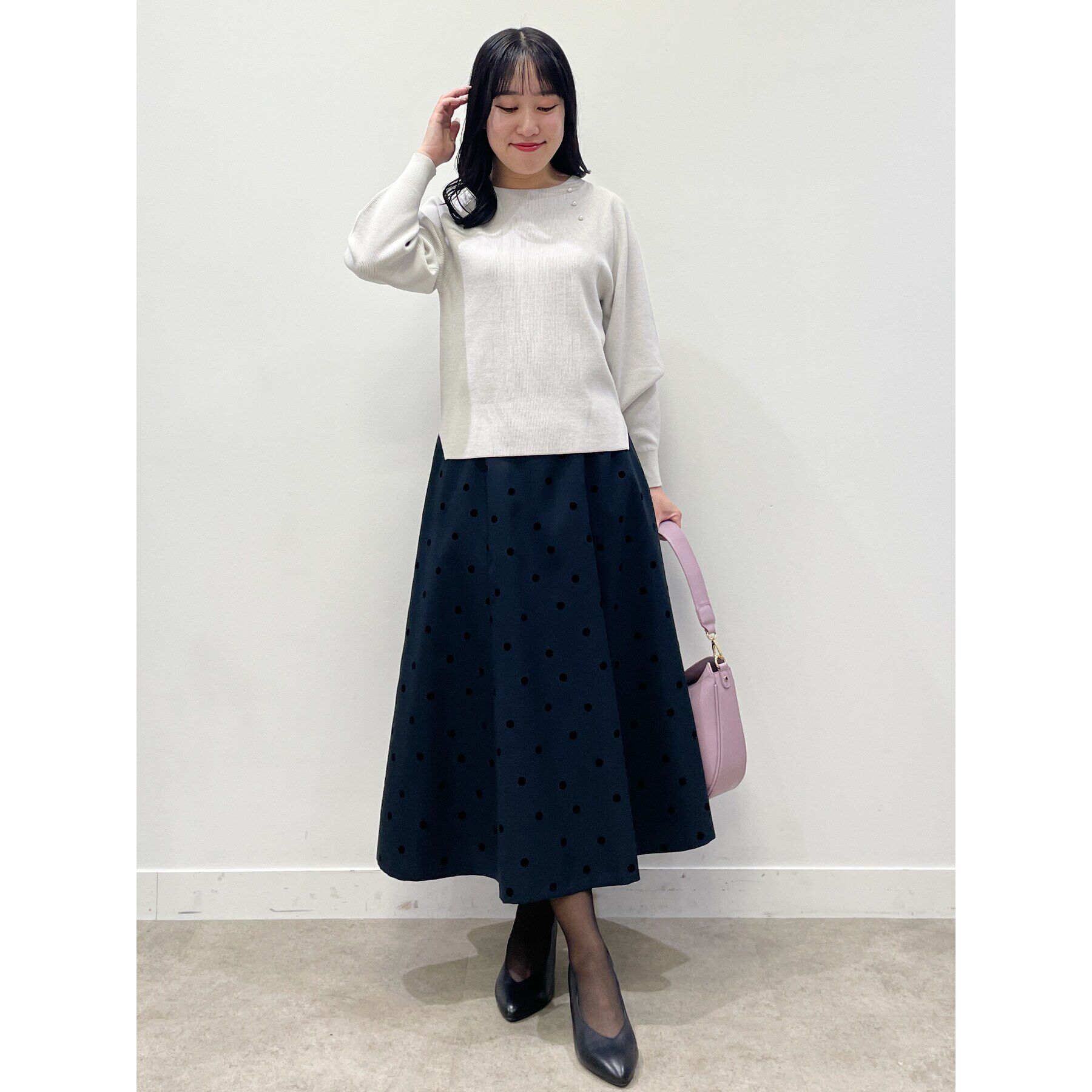 Reflect「ドットプリントフレアスカート」|スカート|