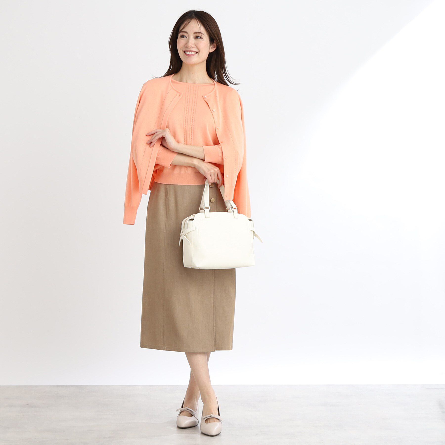 Reflect「【WEB限定カラーあり／アンサンブル可】比翼仕立てニットカーディガン」|カーディガン|