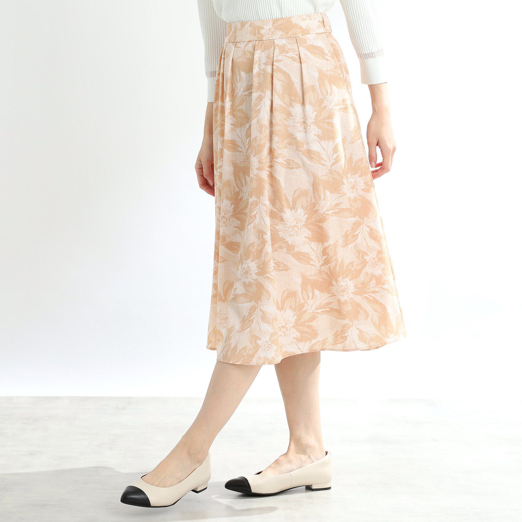 Reflect「【マシンウォッシュ可】デニムフラワーフレアスカート」|スカート|