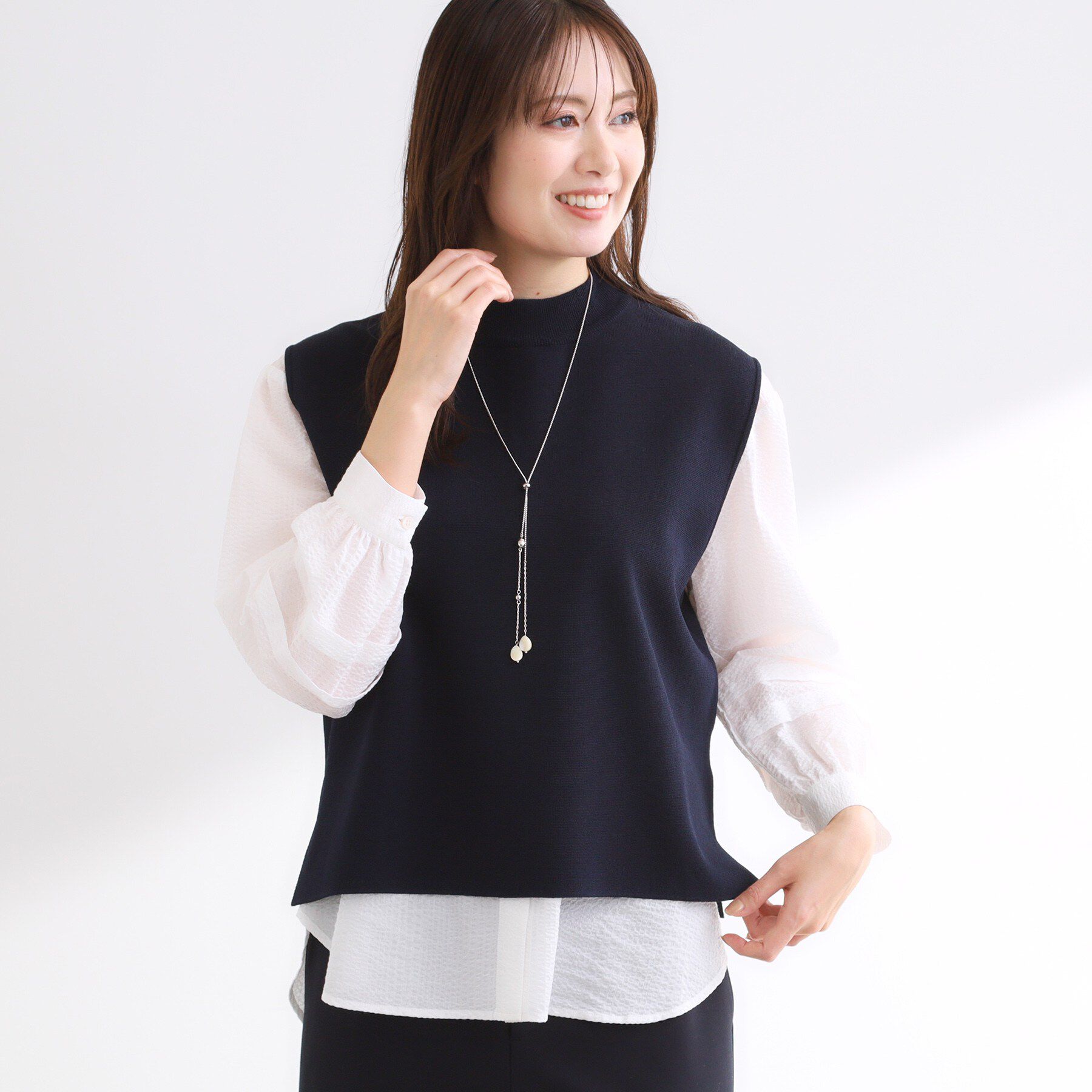 Reflect「【セットアップ可】ダブルジャカードニットベスト」|ニット・セーター|