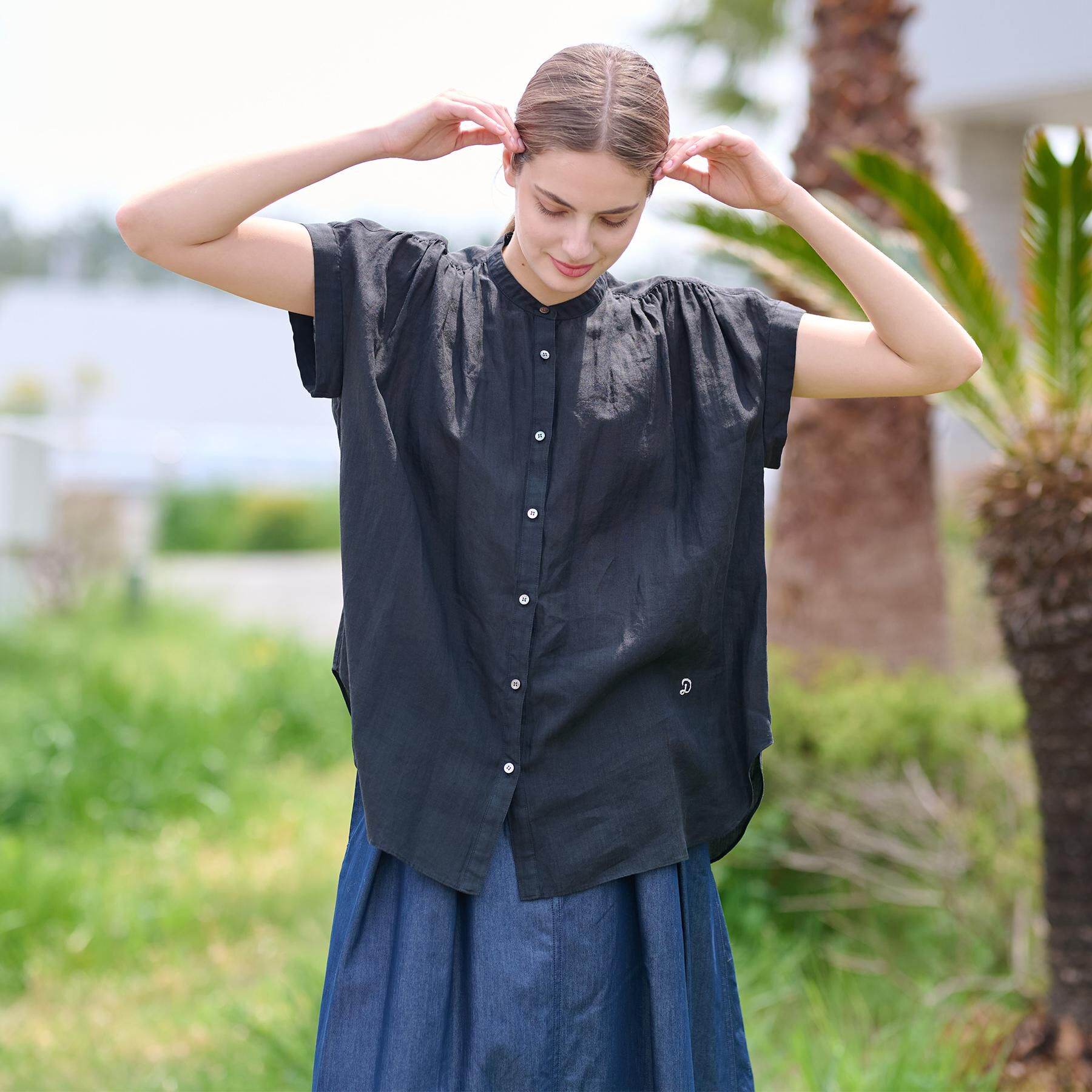 DRESSTERIOR「ガーメントダイラミーフレンチシャツ」|シャツ・ブラウス|