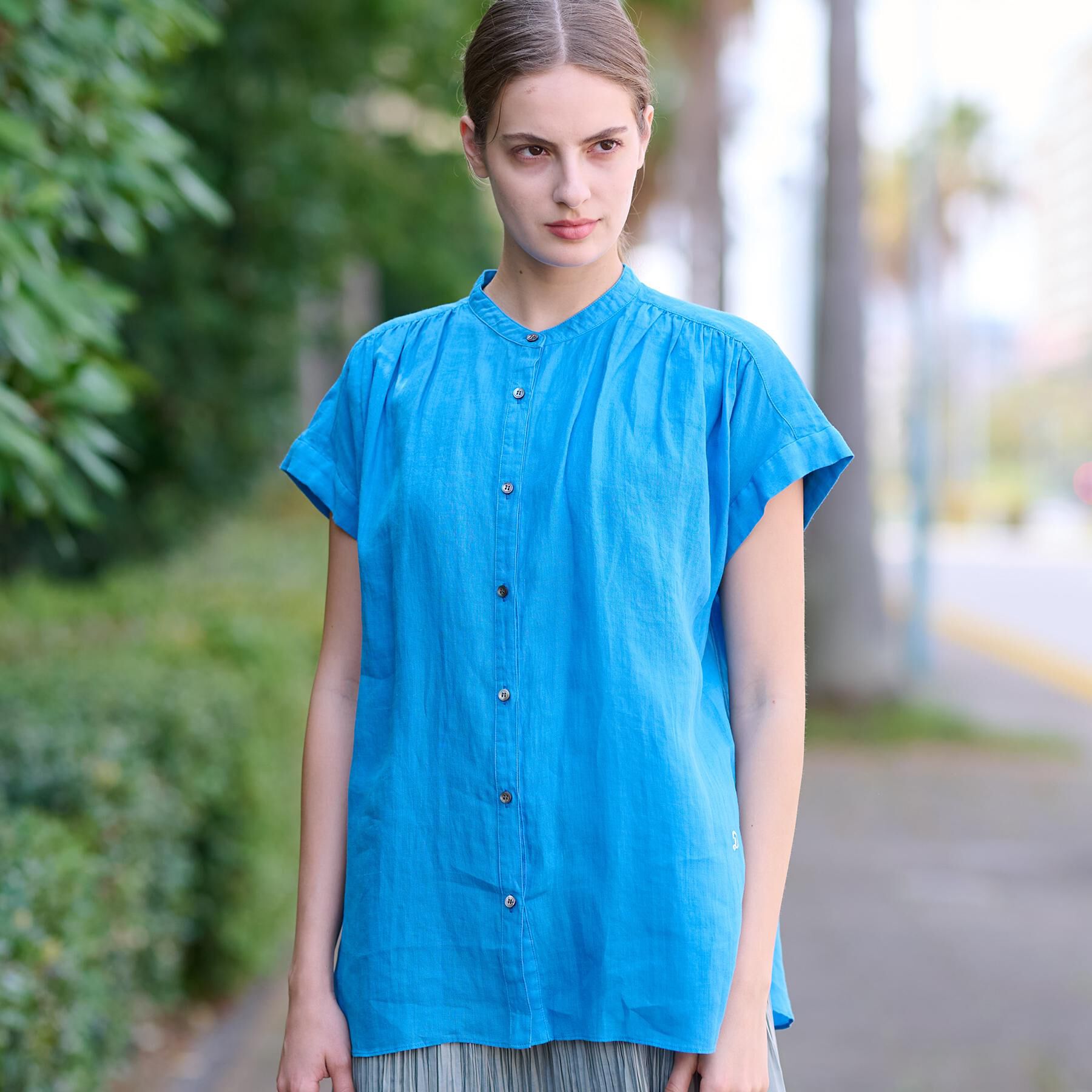 DRESSTERIOR「ガーメントダイラミーフレンチシャツ」|シャツ・ブラウス|