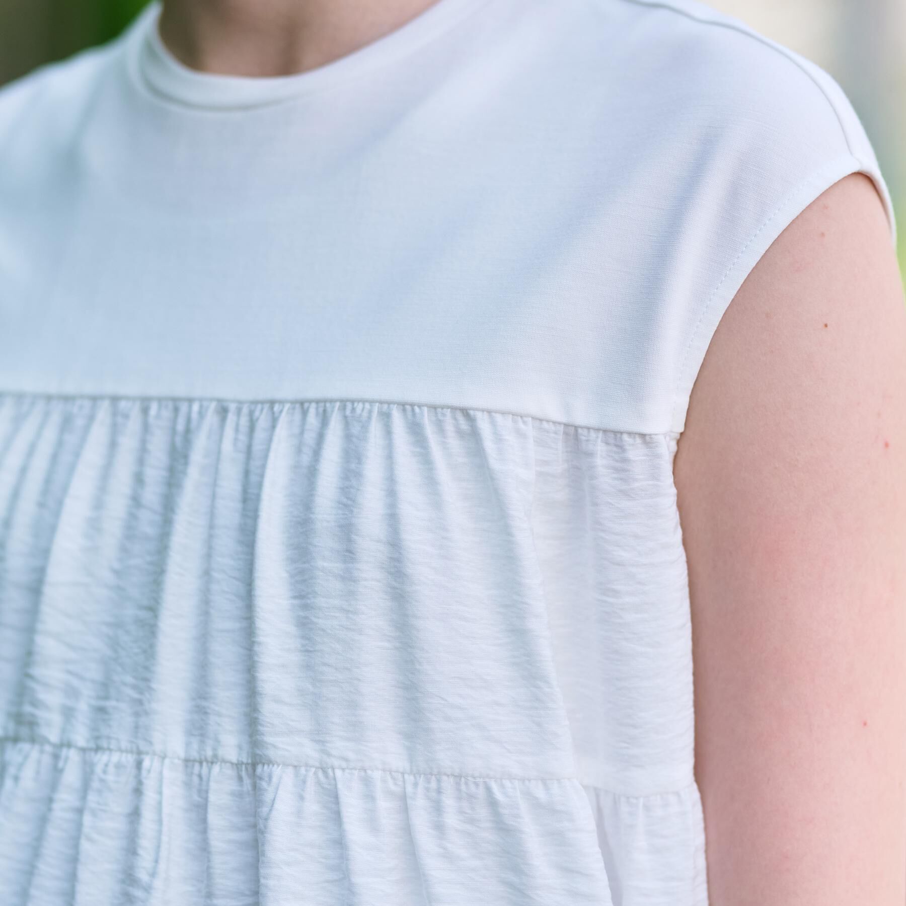 DRESSTERIOR「【接触冷感/イージーケア】ティアードコンビカットソー」|Tシャツ・カットソー|