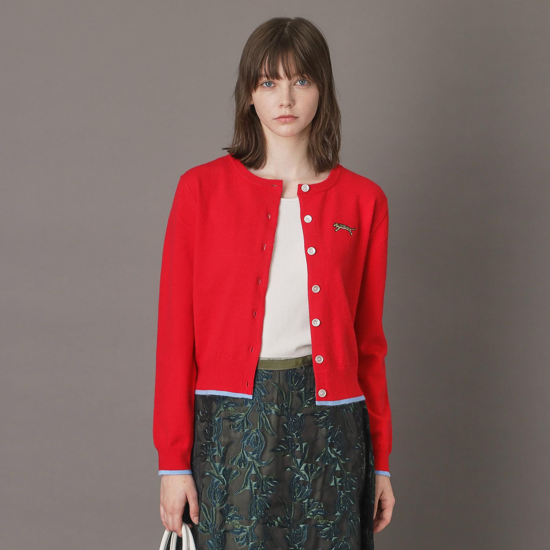 DRESSTERIOR「【CLASSY．12月号掲載】タイガーエンブロイダリークルーネックカーディガン」|カーディガン|