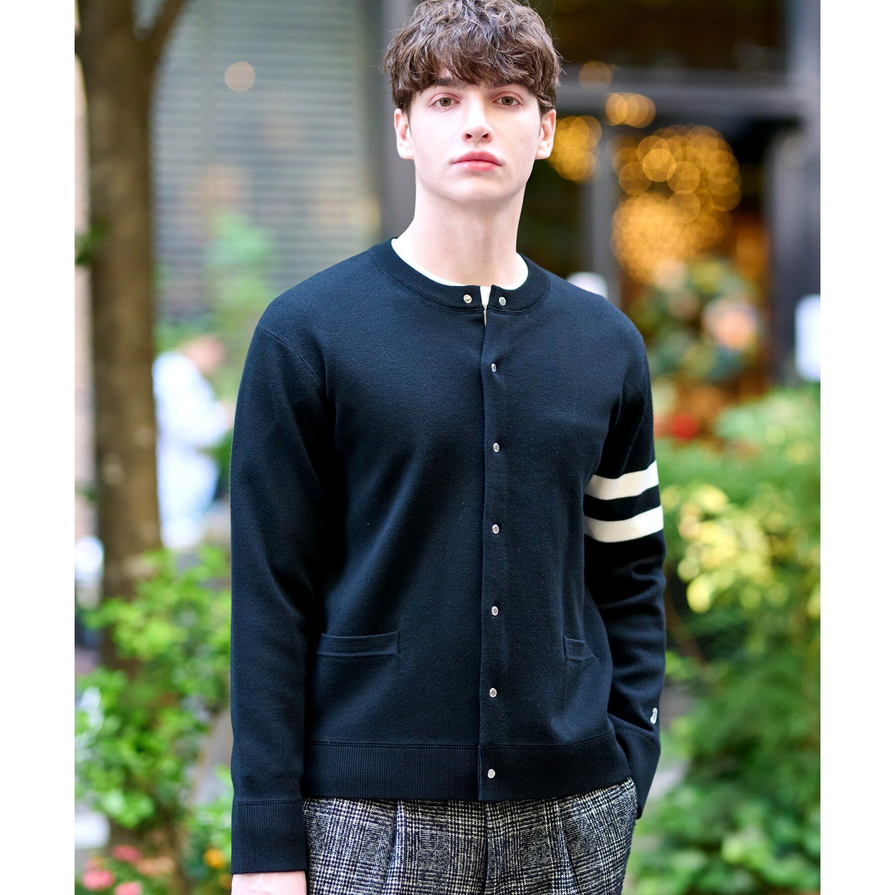 DRESSTERIOR「ウォッシャブル アームライン ラウンドカーディガン」|カーディガン|ブラック(019)