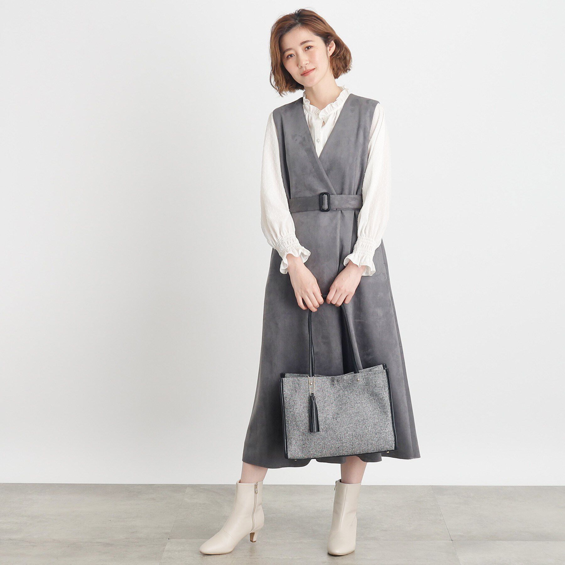 grove「【A4】アソートパイピングタッセルトート」|トートバッグ|