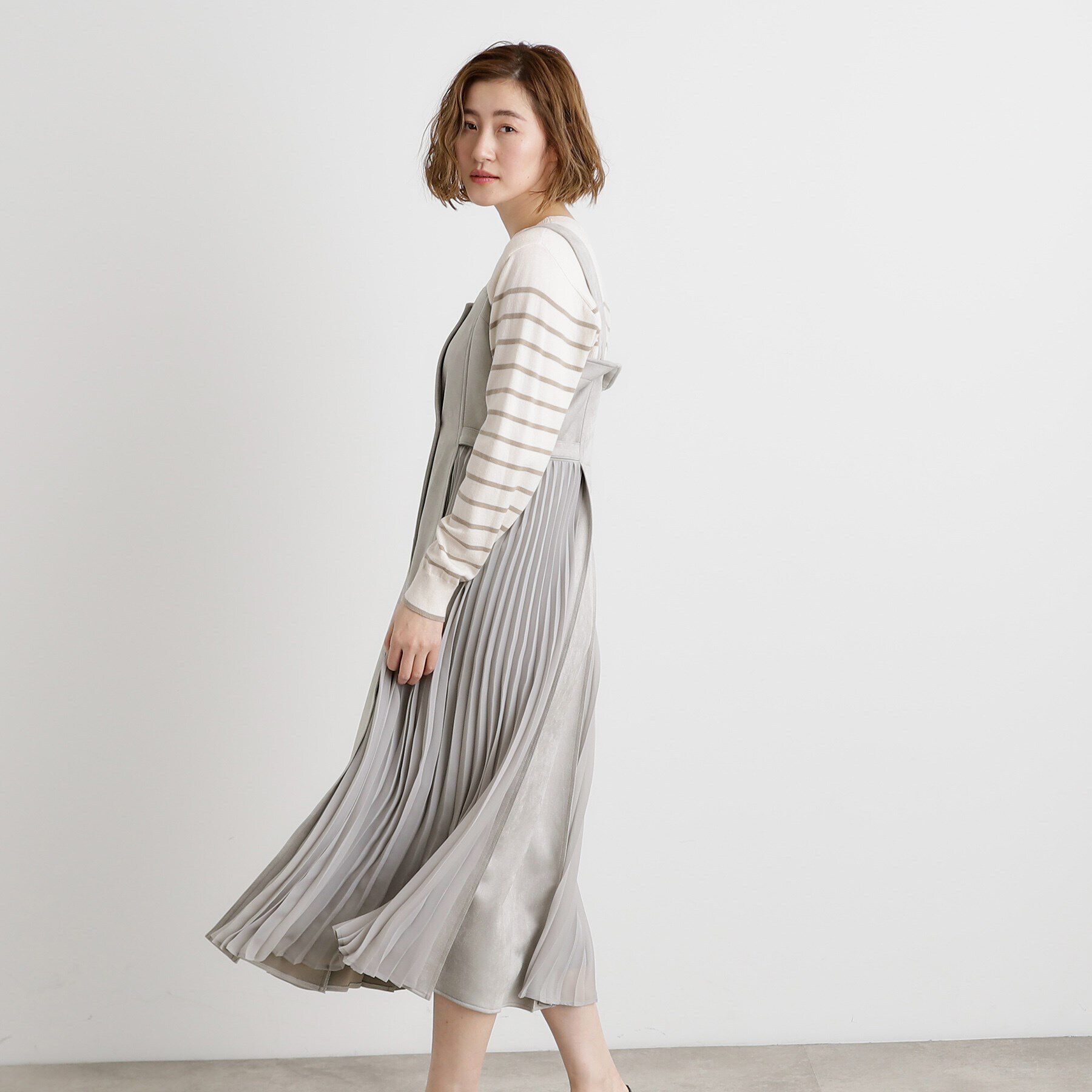 grove「マシュマロタッチサイドプリ―ツワンピース」|ワンピース|