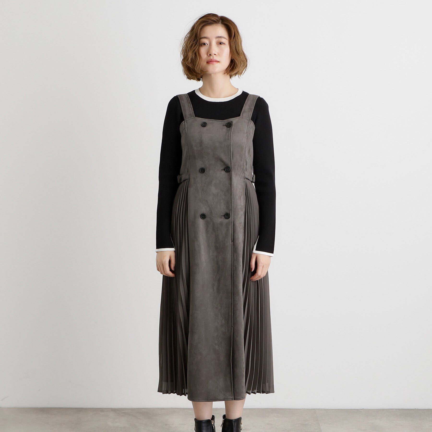 grove「マシュマロタッチサイドプリ―ツワンピース」|ワンピース|