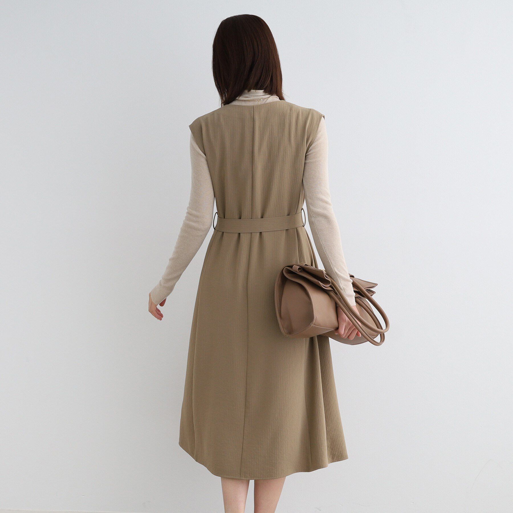 INDIVI「【洗える／UVケア／接触冷感／吸水速乾】ジレ風デザインワンピース」|ワンピース|