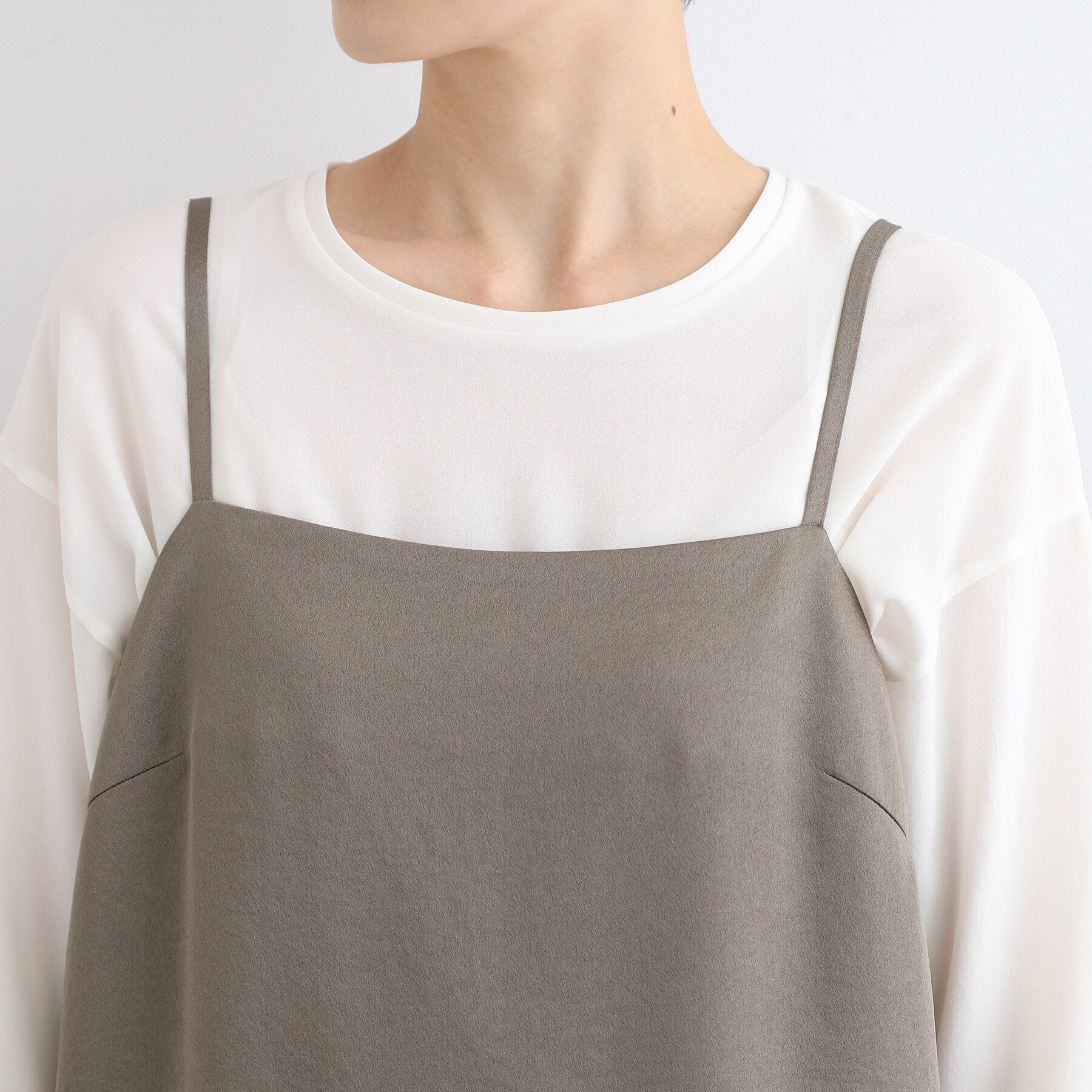 INDIVI「【こなれSETUP／洗える／サテン】キャミワンピース」|ワンピース|