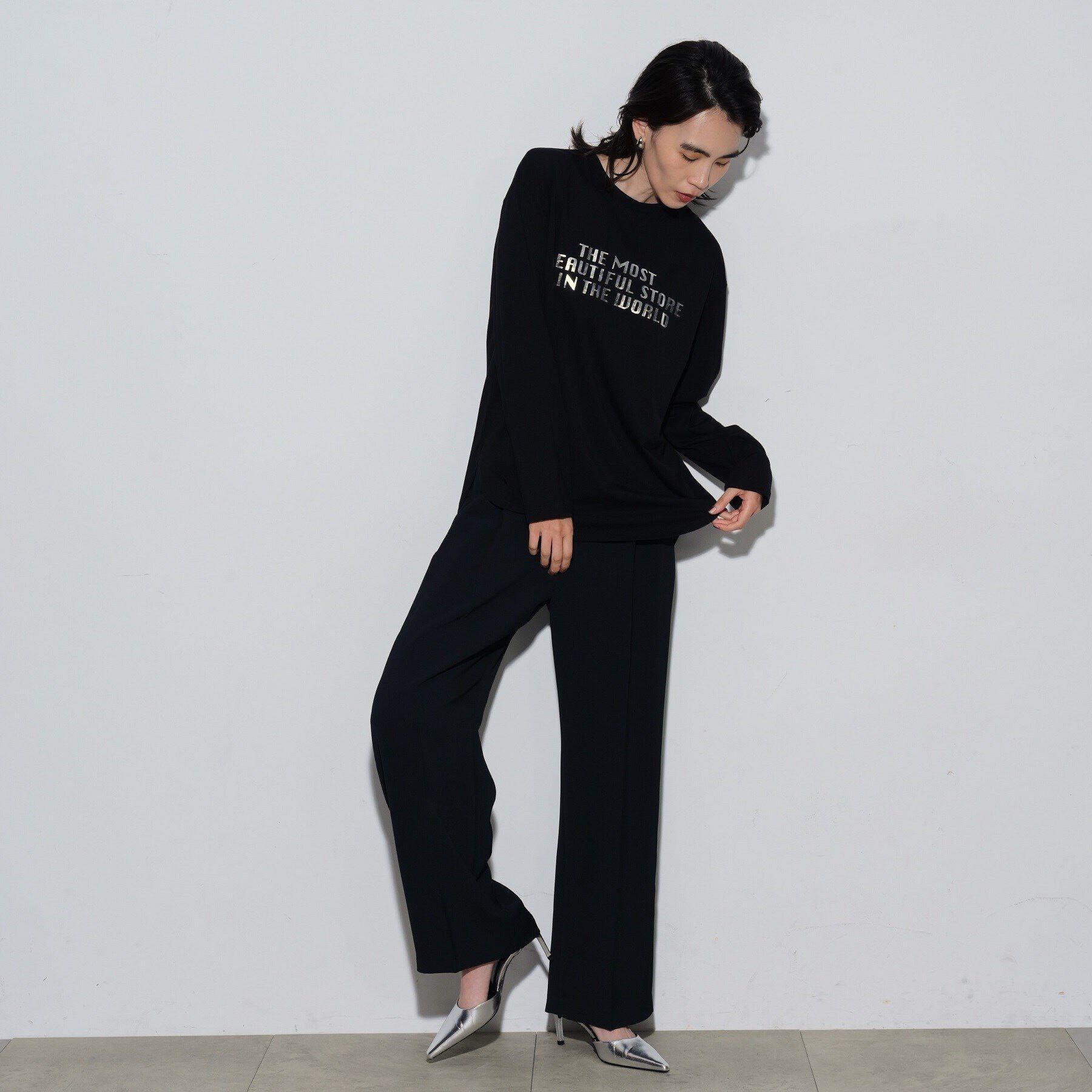 GALLEST「箔ロゴプリントロングTシャツ」|Tシャツ・カットソー|