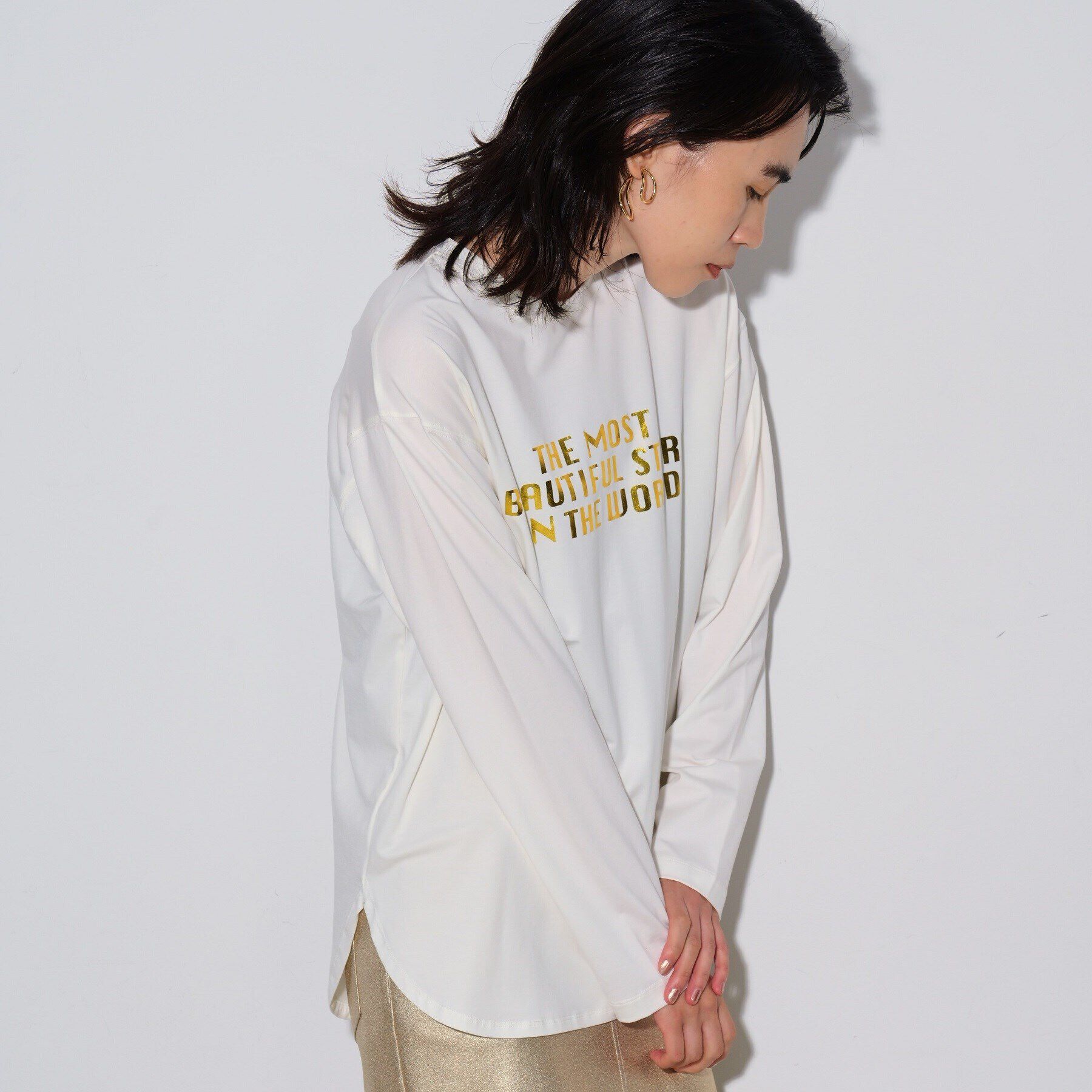 GALLEST「箔ロゴプリントロングTシャツ」|Tシャツ・カットソー|
