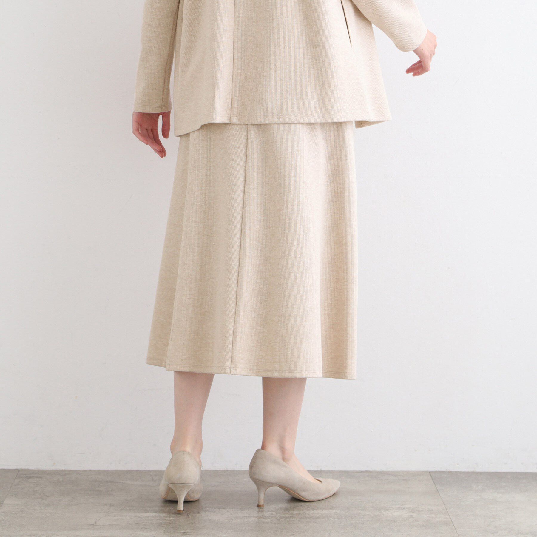 INDIVI「【洗える／UVケア／SETUP可能】ライトジャージ セミフレアスカート」|スカート|