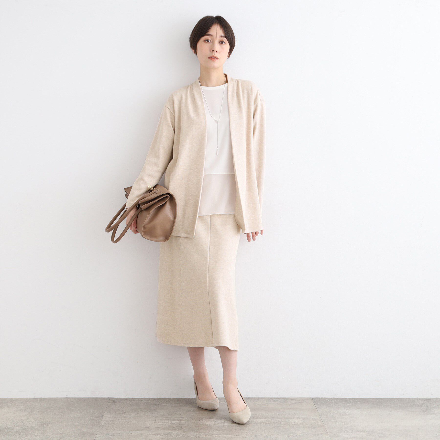 INDIVI「【洗える／UVケア／SETUP可能】ライトジャージ セミフレアスカート」|スカート|