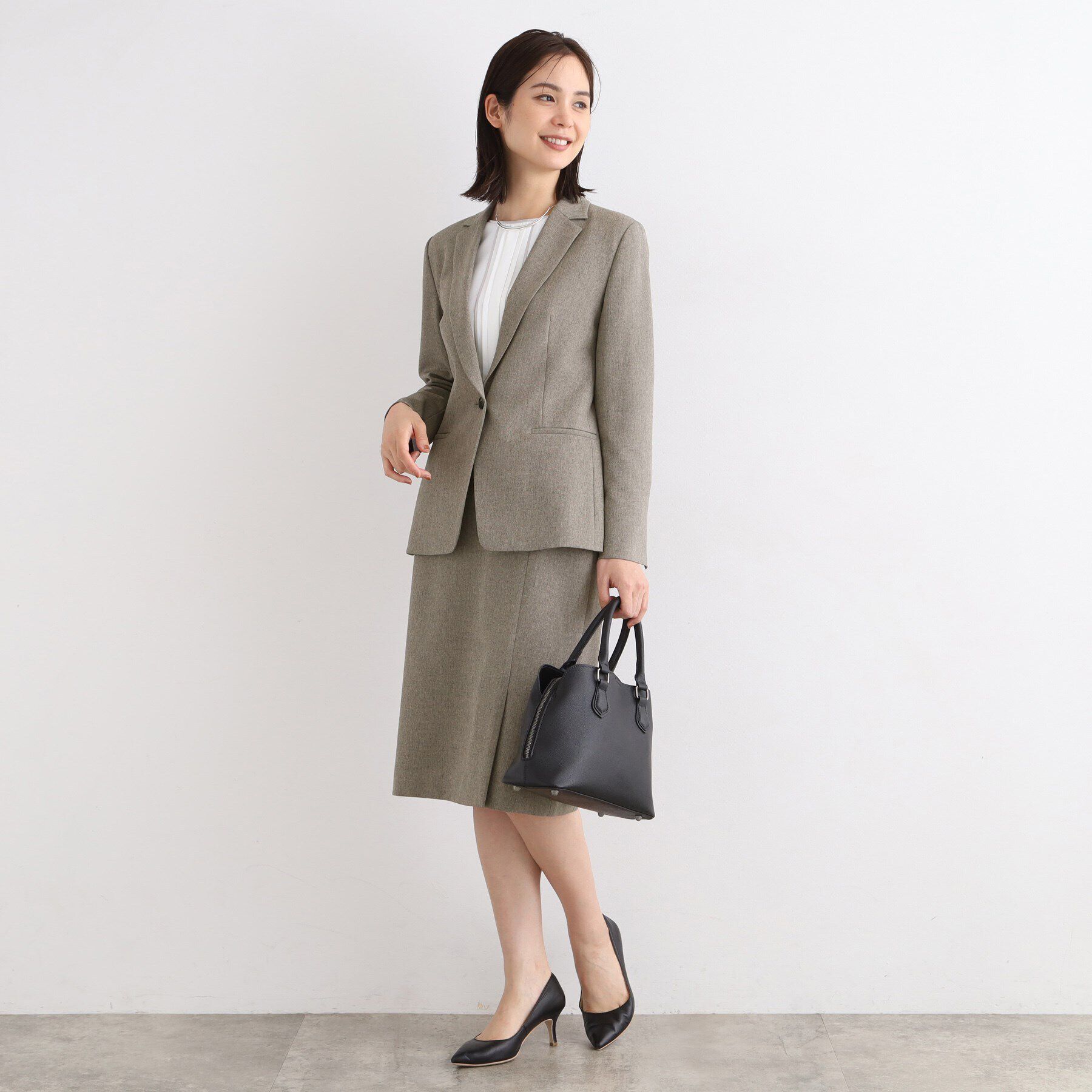 INDIVI「【定番スーツ／洗える／メランジ】ウールライクテーラードジャケット」|スーツ|