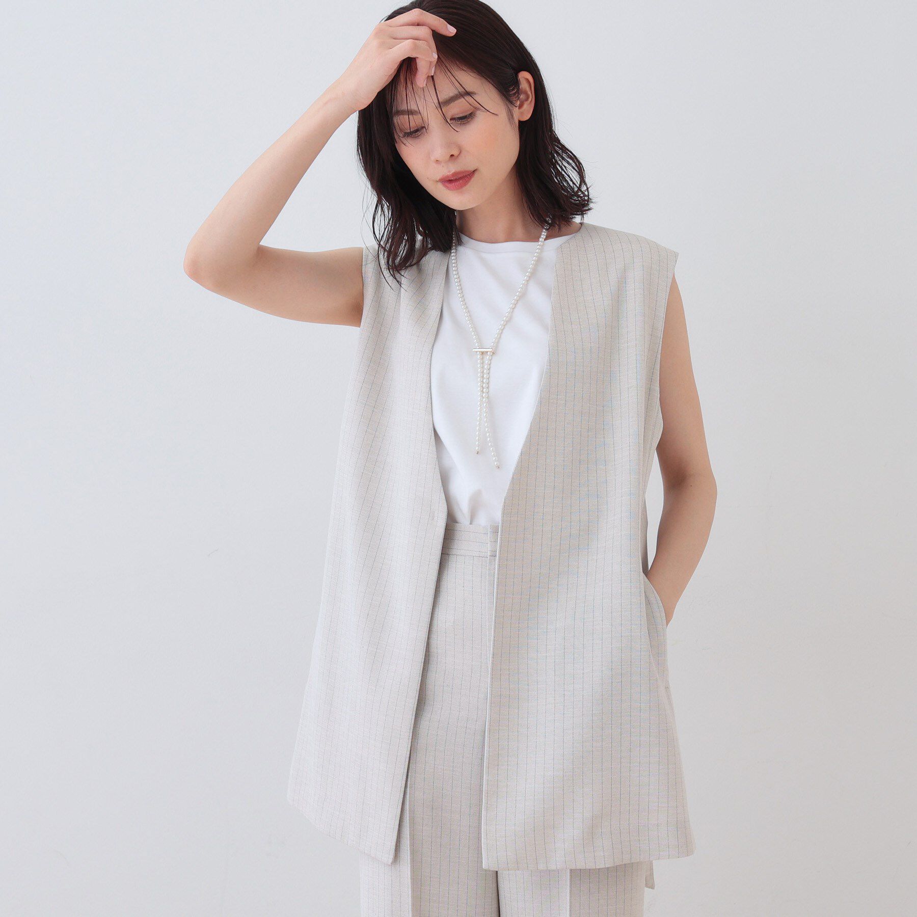 INDIVI「パール調ボウタイネックレス」|ネックレス|