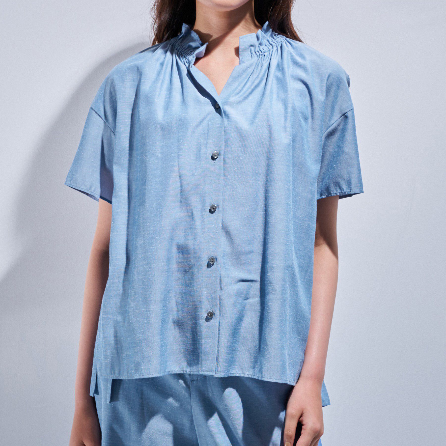 INDIVI「【日本製／SETUP可能】ソフトダンガリーブラウス」|シャツ・ブラウス|