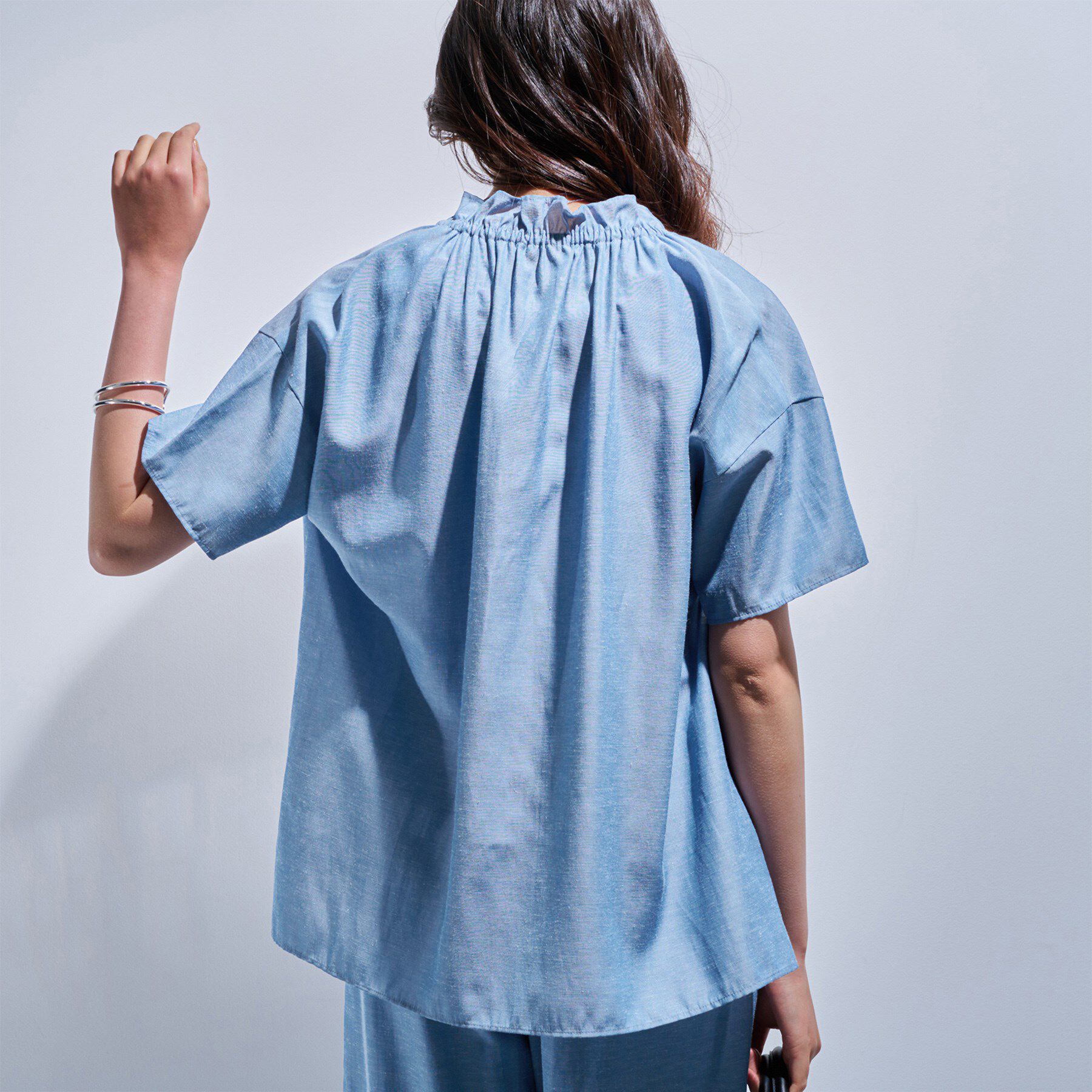 INDIVI「【日本製／SETUP可能】ソフトダンガリーブラウス」|シャツ・ブラウス|