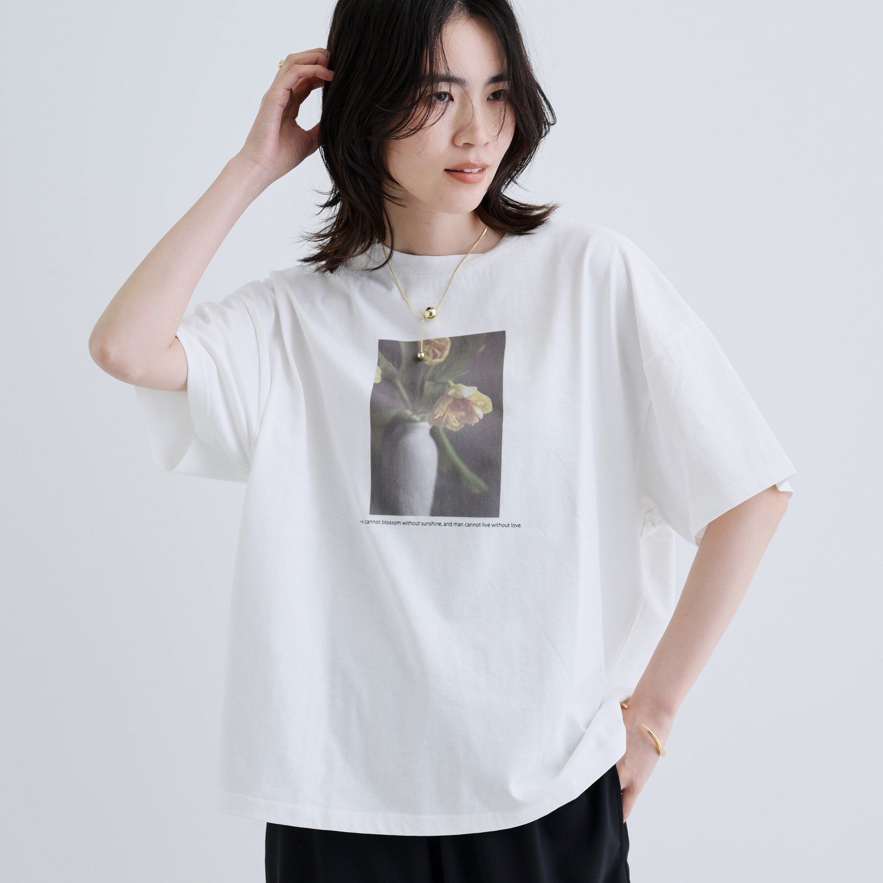 GALLEST「【一部店舗限定】フラワープリントT」|Tシャツ・カットソー|ホワイト(301)