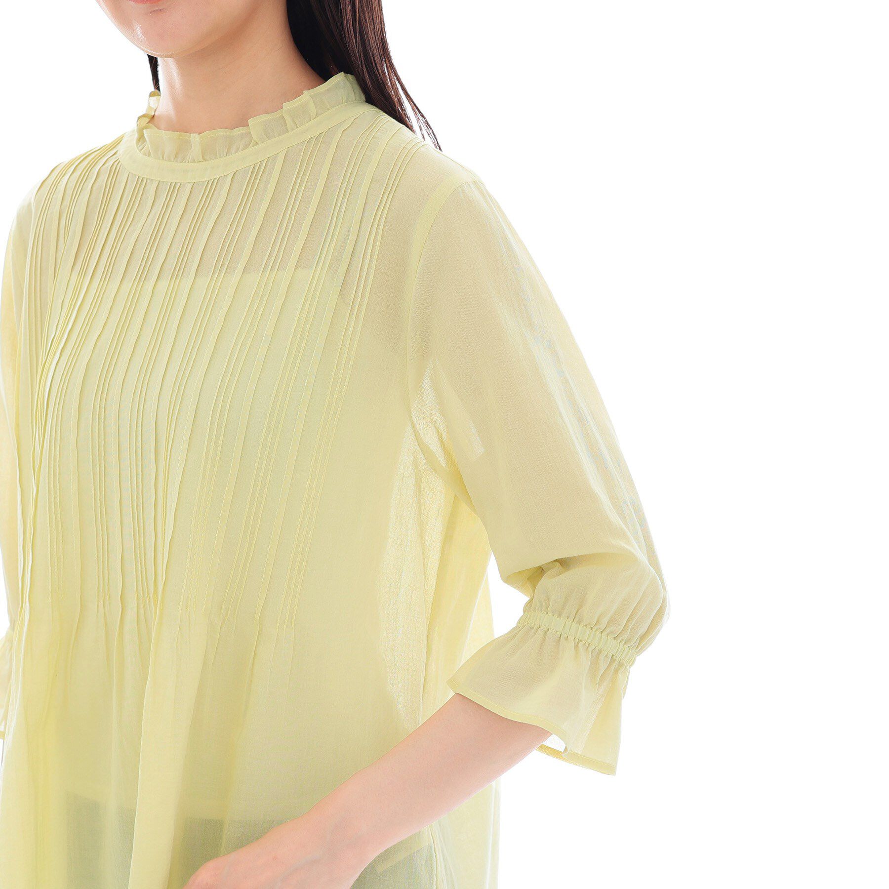 INDIVI「【洗える/コットン】ピンタックシアーブラウス」|シャツ・ブラウス|