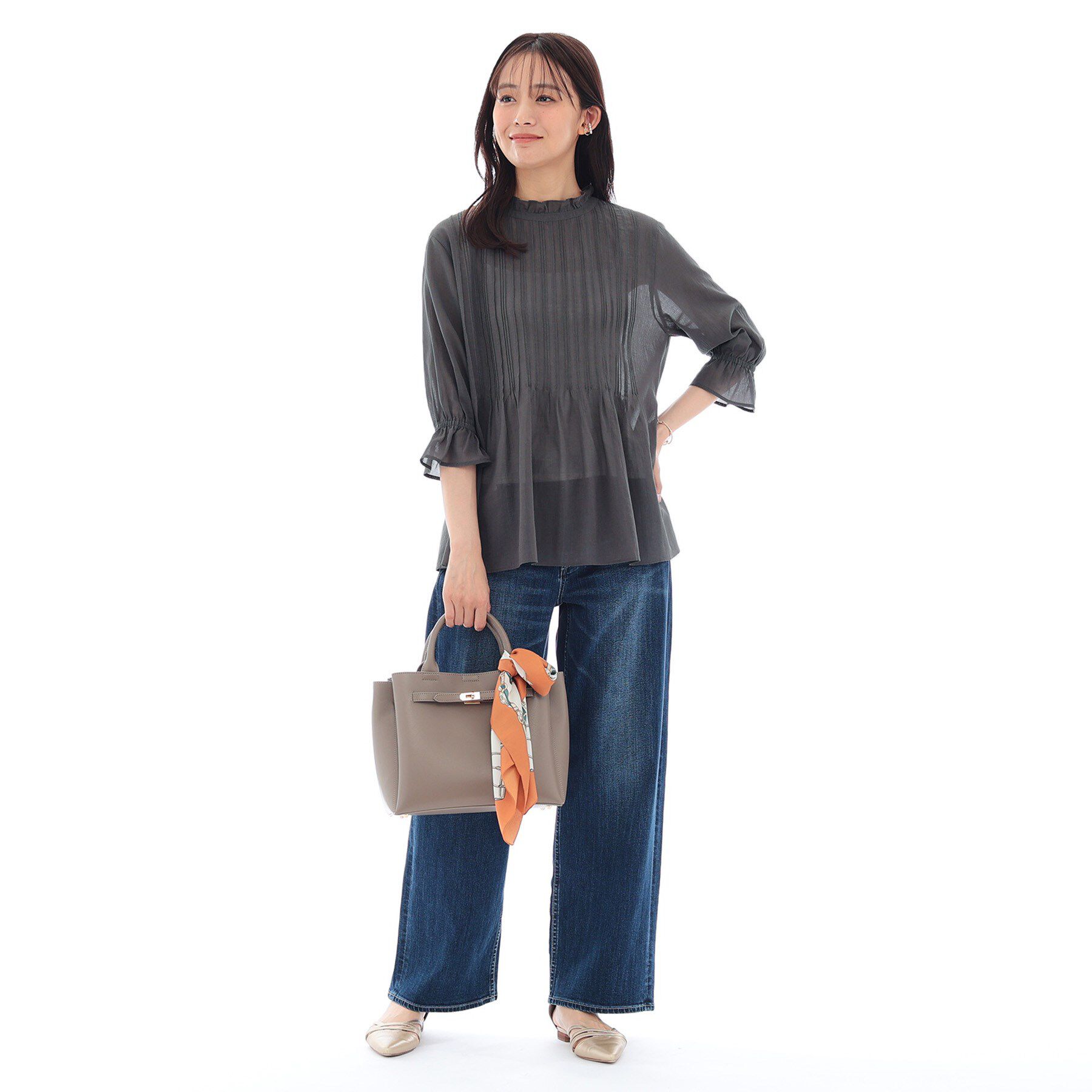 INDIVI「【洗える/コットン】ピンタックシアーブラウス」|シャツ・ブラウス|