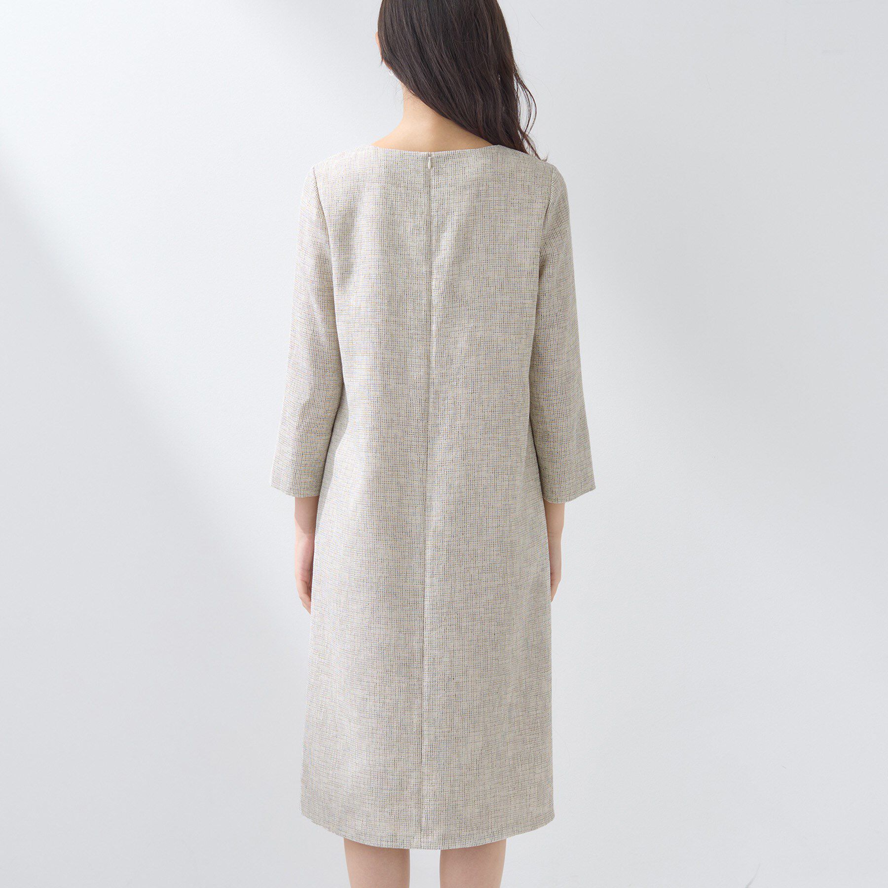 INDIVI「【軽量／セレモニー／SETUP可能】ストレッチツイードAラインワンピース」|ワンピース|