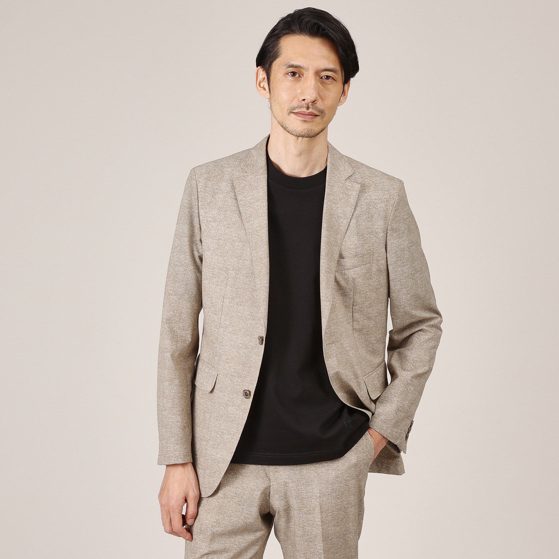 TAKEO KIKUCHI「【抗菌防臭】COOL DOTS（R）ドビープリント ジャケット」|テーラードジャケット|ベージュ(052)