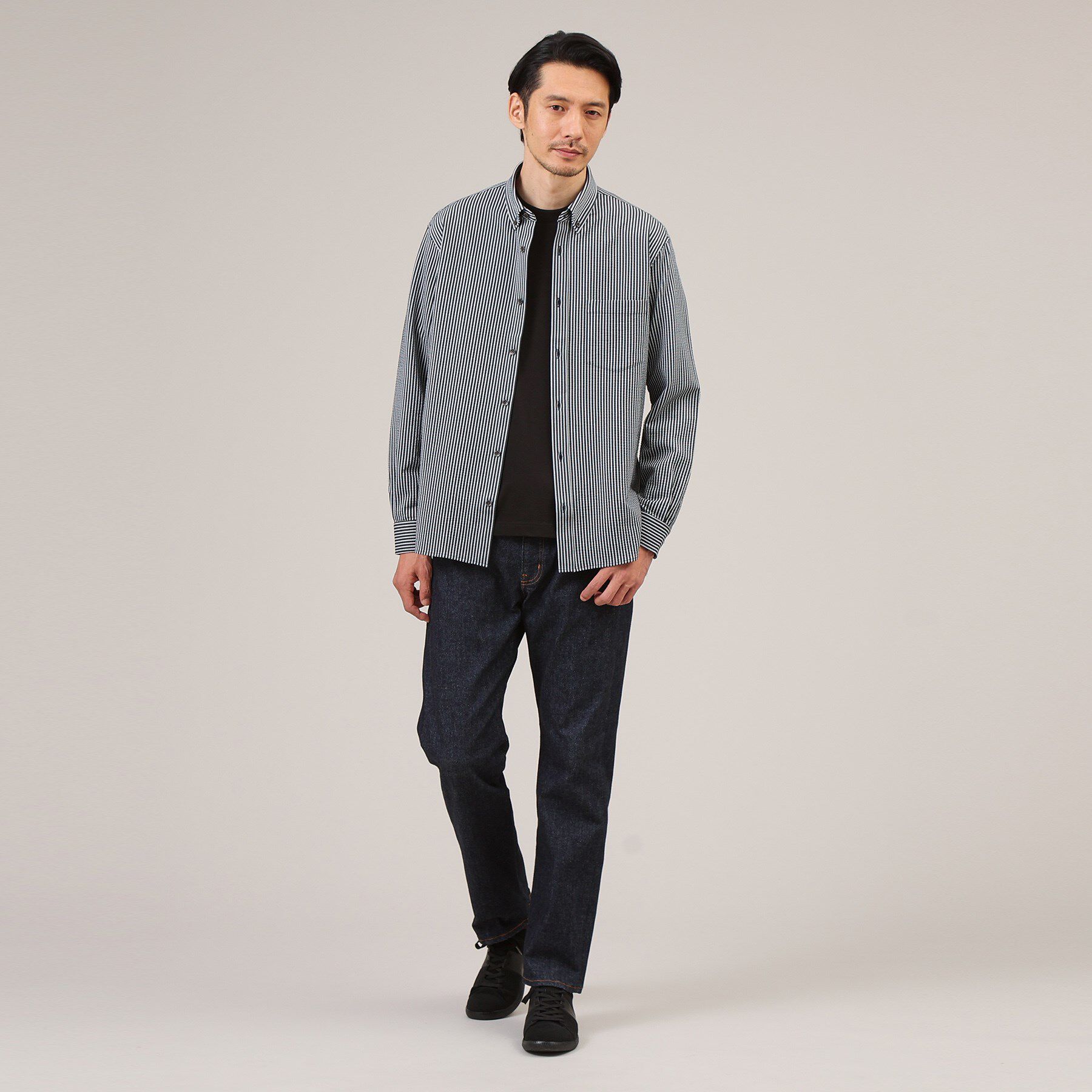 TAKEO KIKUCHI「【抗菌防臭/シーズンレス】シアサッカー ジャージシャツ」|シャツ・ブラウス|