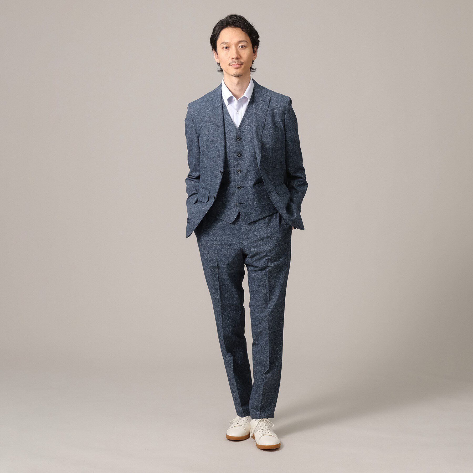 TAKEO KIKUCHI「【抗菌防臭／3ピース対応】COOL DOTS（R）ドビープリント ベスト」|ベスト・ジレ|